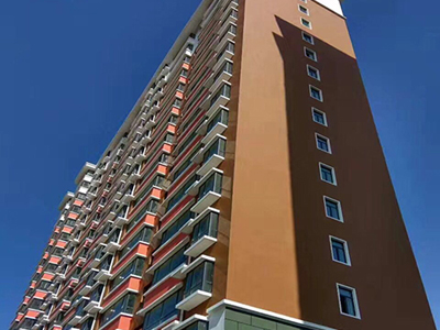 慶祝新佳天然真石漆漆河北黃骅工地施工進入沖刺階段